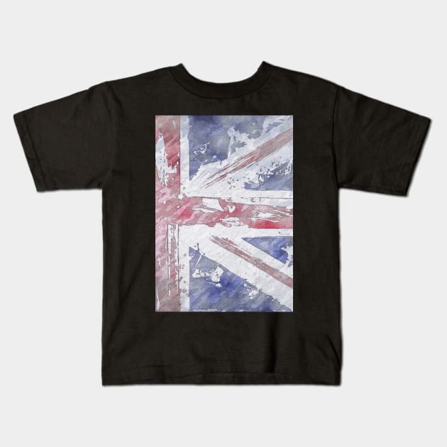 Rustic Union Jack Flag Kids T-Shirt by BethsdaleArt